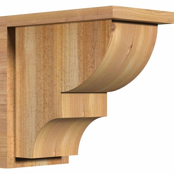 Ekena Millwork Ridgewood Rough Sawn Corbel w/Backplate, Western Red Cedar, 8"W x 14"D x 14"H COR08X14X14RID01RWR - main